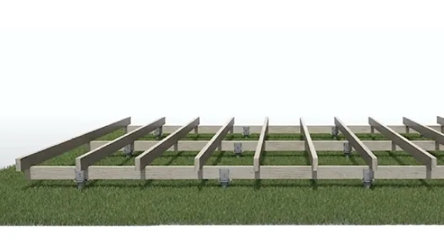Structure en bois construite sur des fondations en pieux vissés HELIX